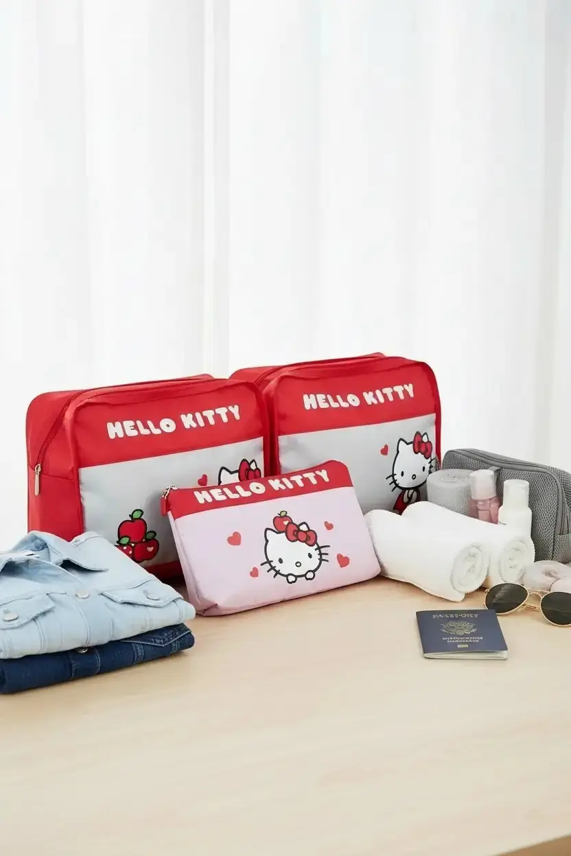 Hello Kitty 3'lü Seyahat Çantası Seti – Valiz Düzenleyici | Miniso TR