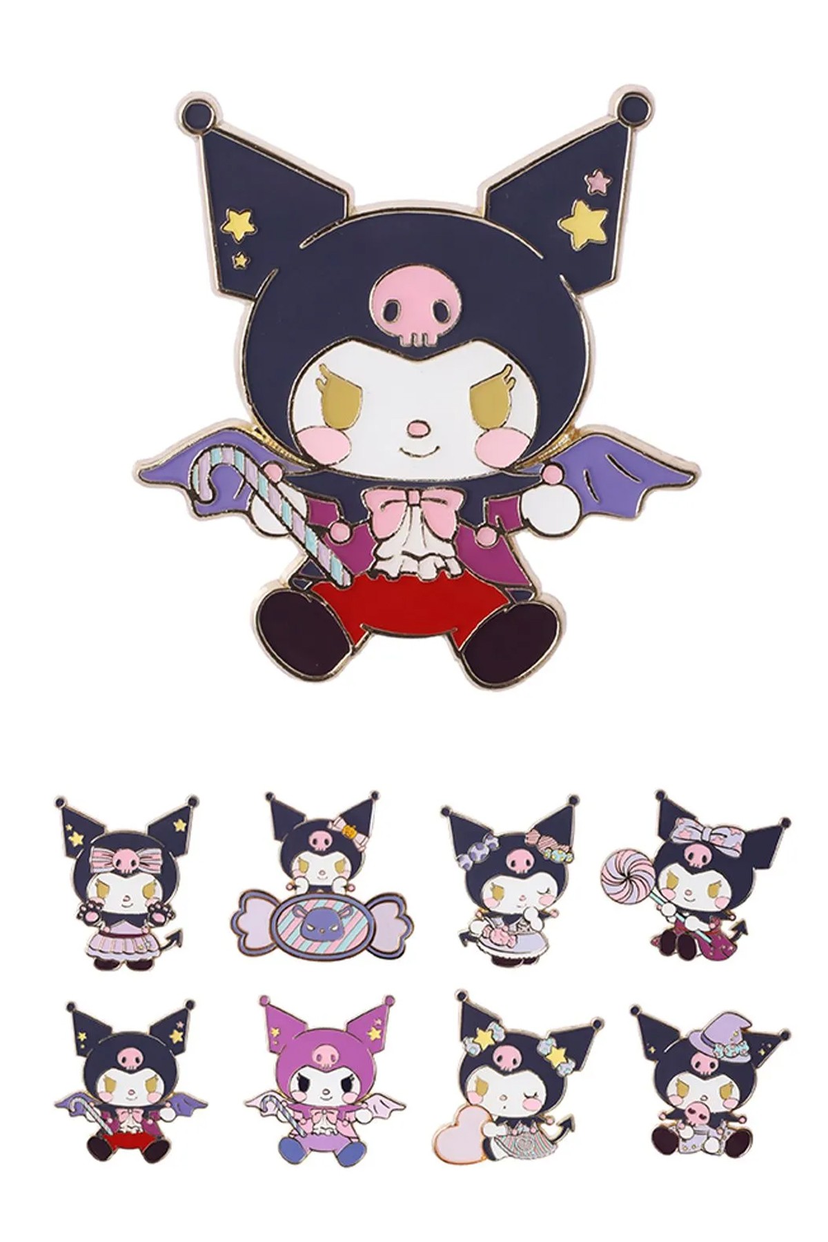 Sanrio Lisanslı Kuromi Şeker Serisi Rozet Sürpriz Figürlü Kutu - Blind Box