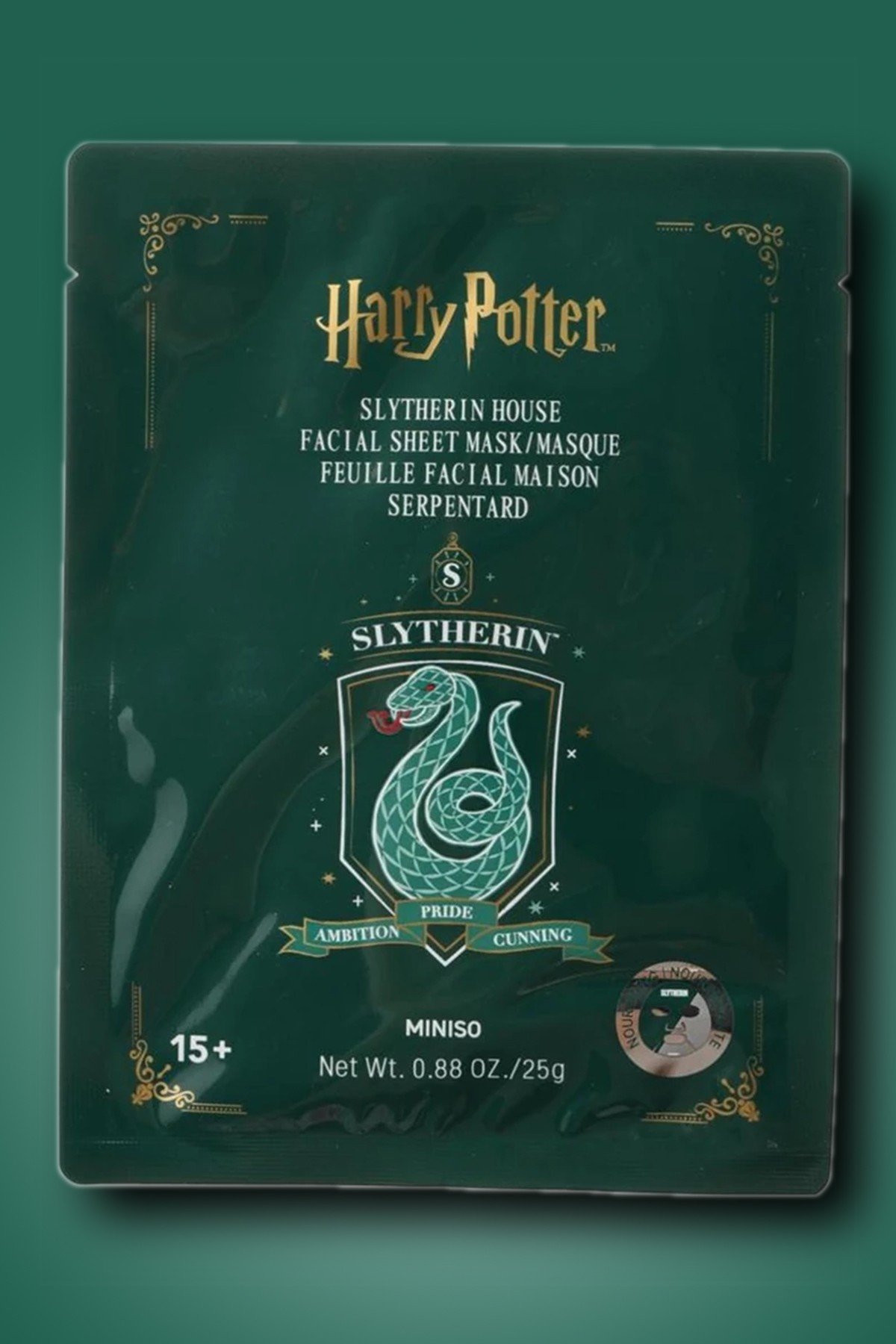 Harry Potter Lisanslı Kağıt Yüz Maskesi- Slytherin