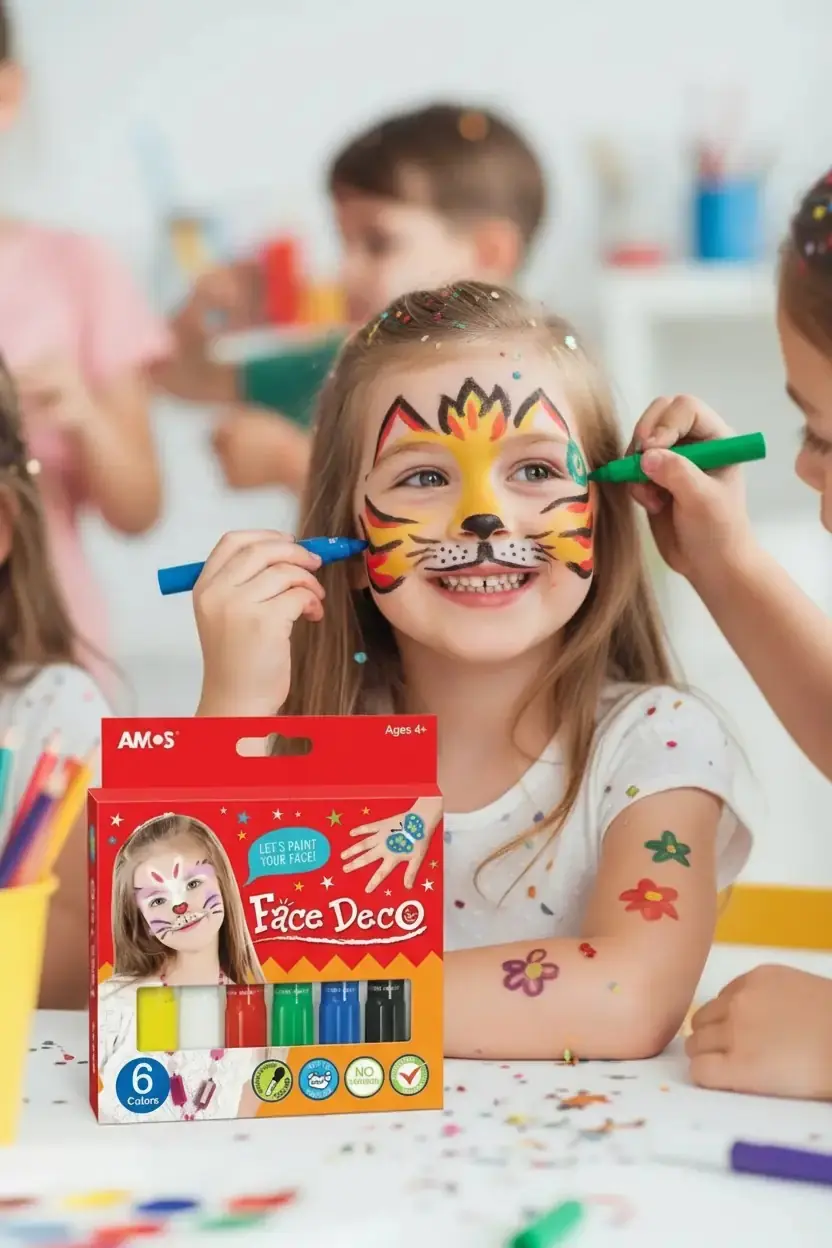 Amos 6'lı Yüz Boyama Kalemi Seti – Canlı Renkler | Miniso TR
