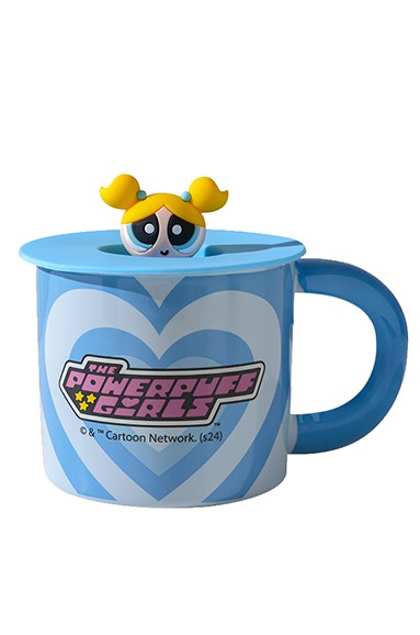 Powerpuff Girls Koleksiyonu Kapaklı Seramik Bardak 340mL - Bubbles