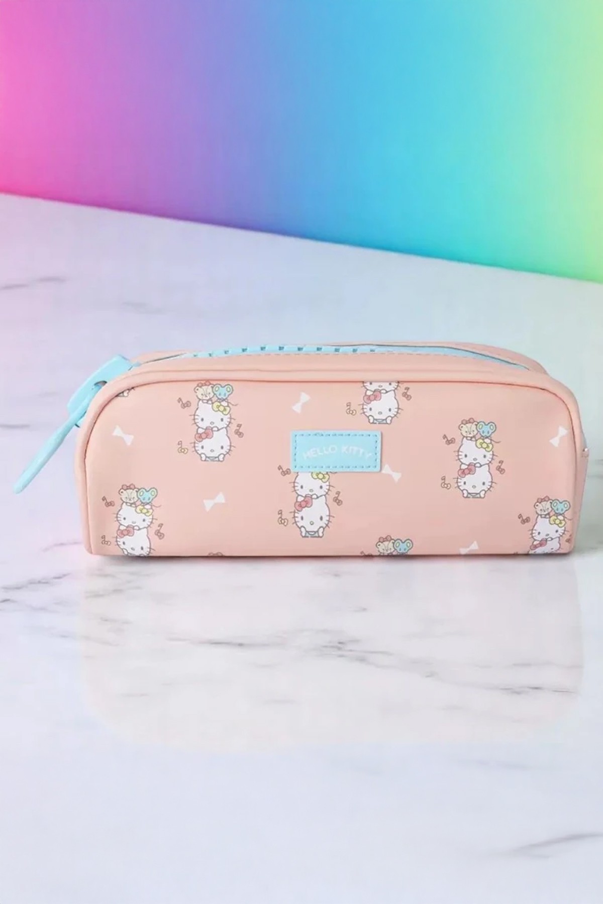 Sanrio Lisanslı Büyük Fermuarlı Kırtasiye Çantası (Hello Kitty)