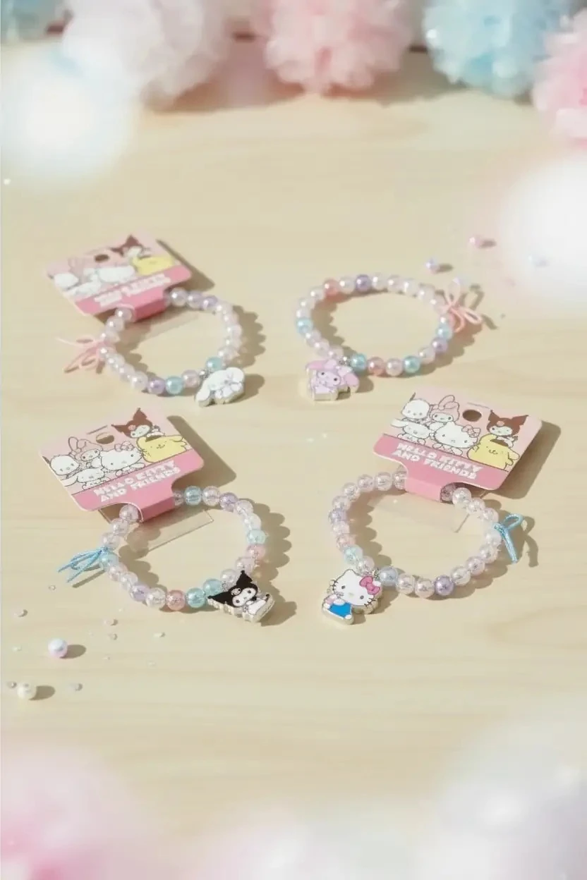 Sanrio Lisanslı Hello Kitty Boncuklu Toka – Şık ve Esnek Tasarım 13 Cm