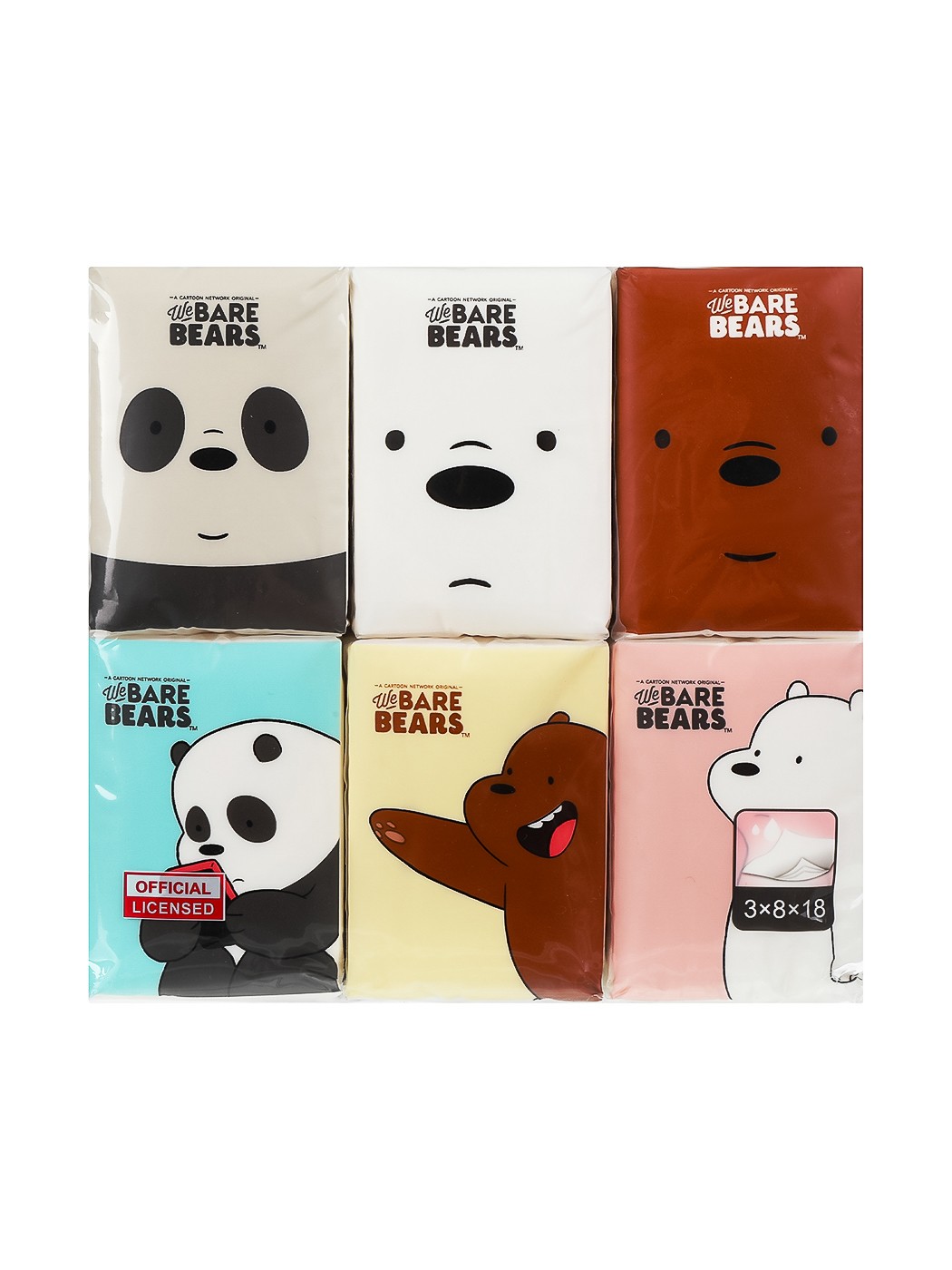 We Bare Bears Lisanslı Mini Cep Mendili (18 Adet)