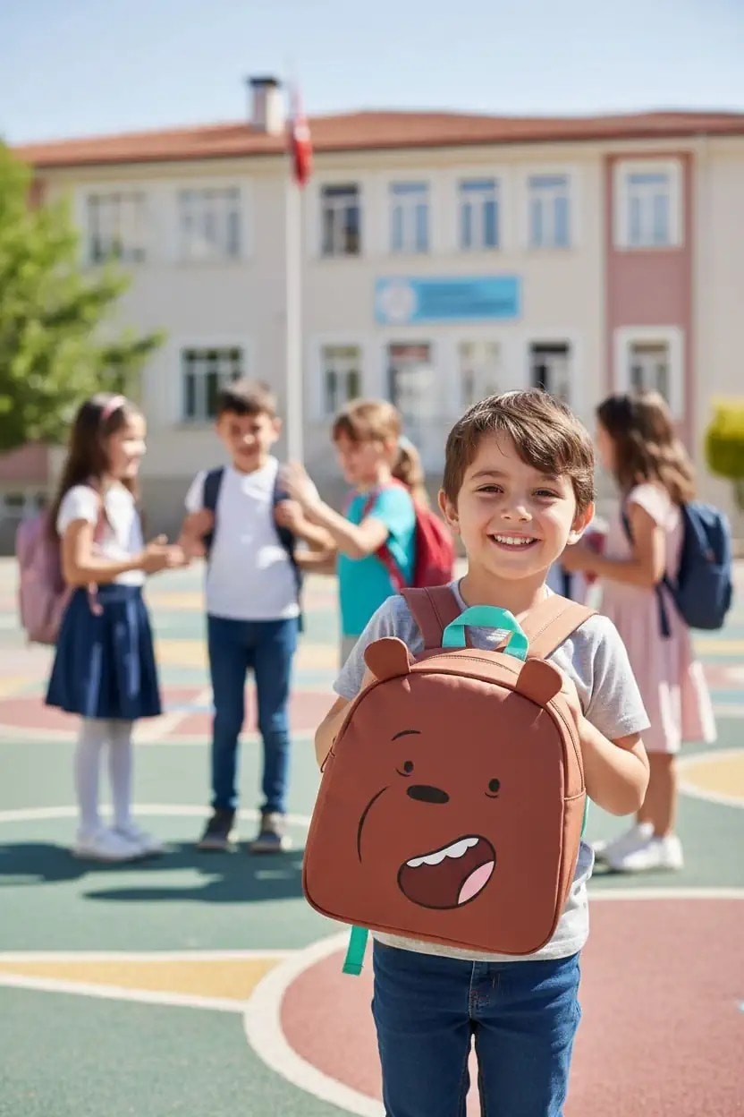 We Bare Bears Lisanslı Mini Sırt Çantası - Boz Ayı 20 Cm