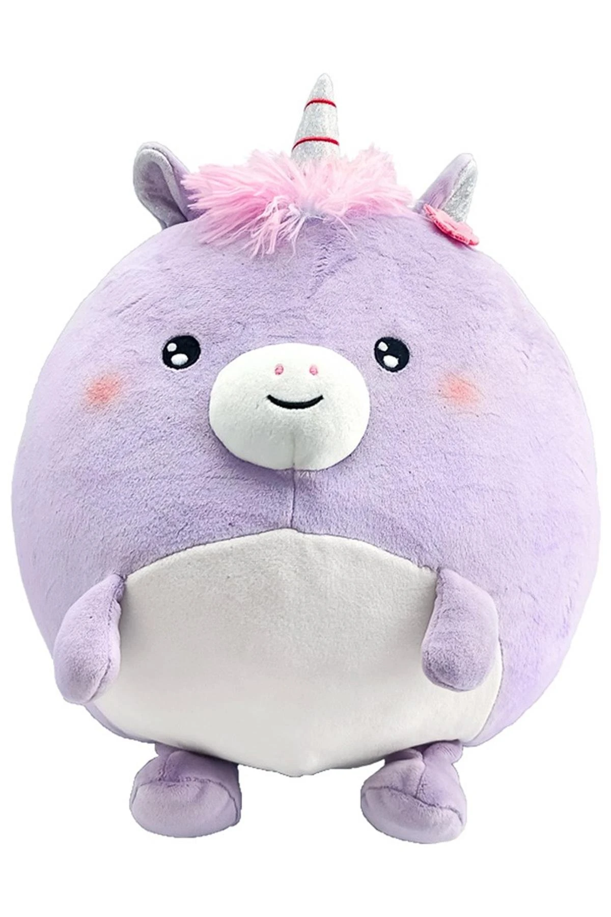 Tombul Serisi Yuvarlak Peluş Oyuncak 30cm - Mor Unicorn