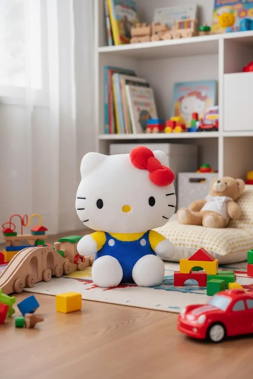 Sanrio Lisanslı Oturan Peluş Oyuncak (26 cm) - Hello Kitty