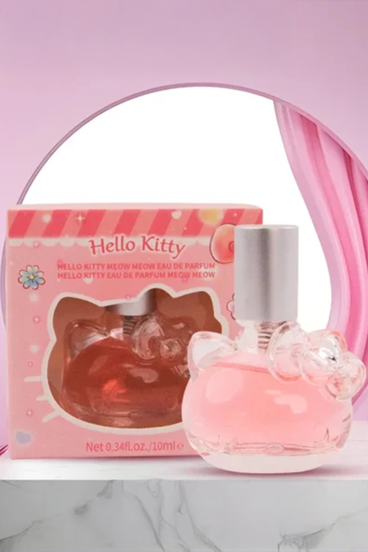 Sanrio Lisanslı Figür Şişe Tasarımlı Kadın Parfüm (10ml) - Hello Kitty