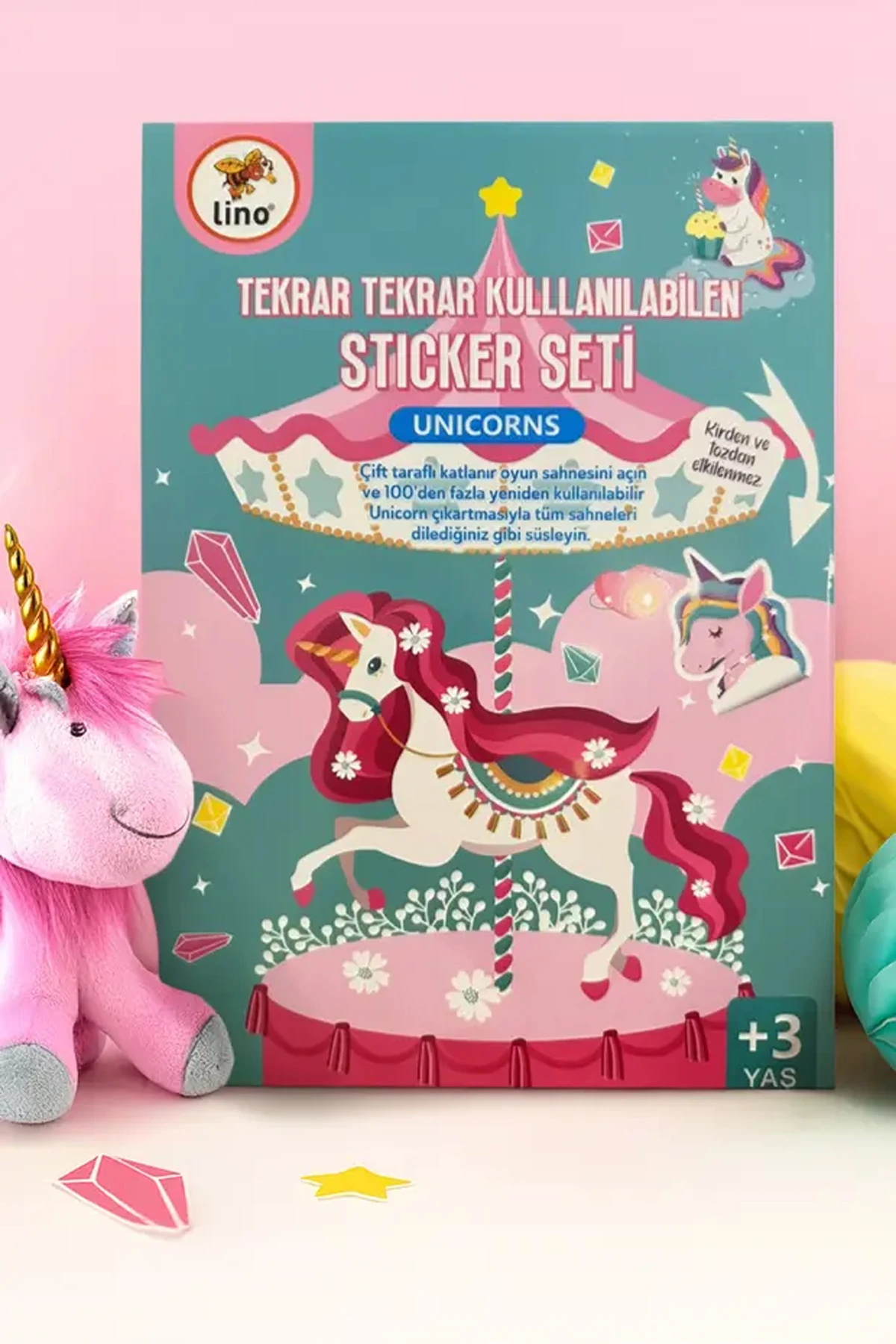 Lino Tekrar Tekrar Kullanılabilen Sticker Seti - Unicorns