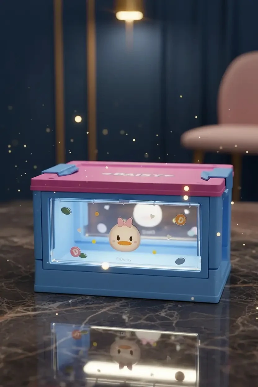 Disney Tsum Tsum Daisy Lisanslı Yan Pencereli Mini Saklama Kutusu – Masaüstü Aksesuar Ve Toka Organizeri 12 Cm