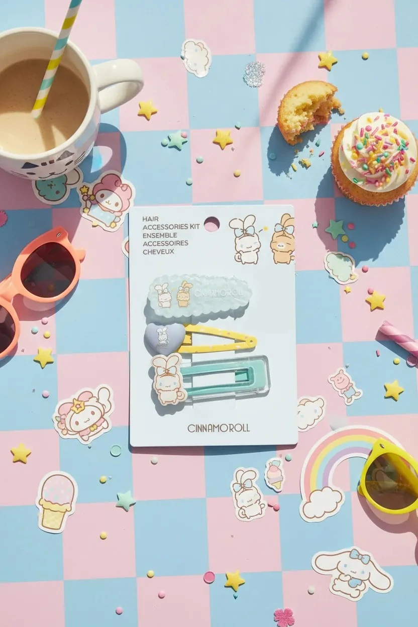 Sanrio Lisanslı Parti Serisi 3'lü Toka Seti