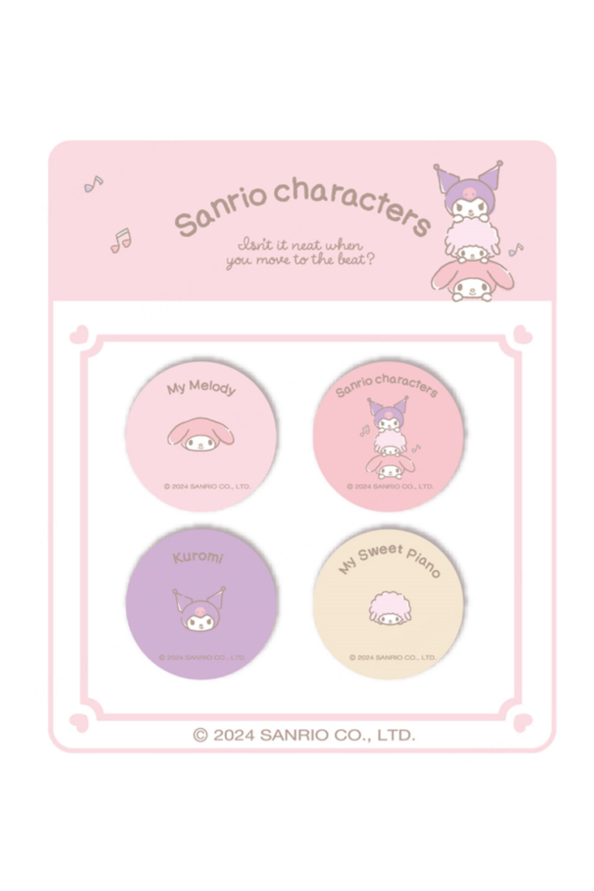 Sanrio Lisanslı Stacking Fun Serisi Yuvarlak Yapışkan Notlar (4*20 Yaprak, Sanrio Karakterleri)