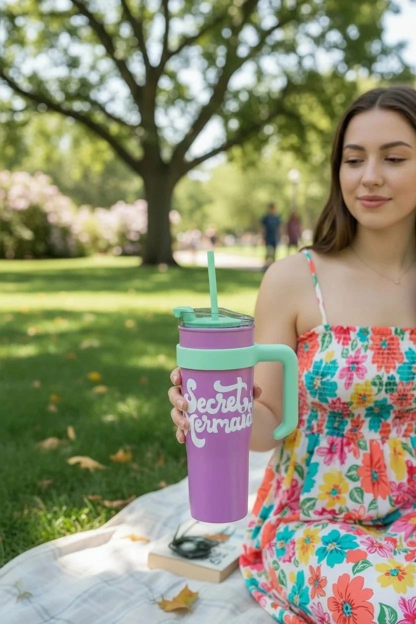 Sweet Funk Serisi Pipetli Büyük Kapasiteli Bardak (1600mL)