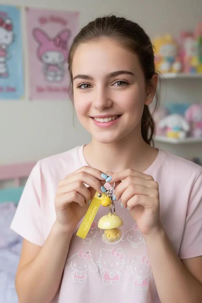 Sanrio Lisanslı Pompompurin Çiçek Perisi LED Işıklı Anahtarlık