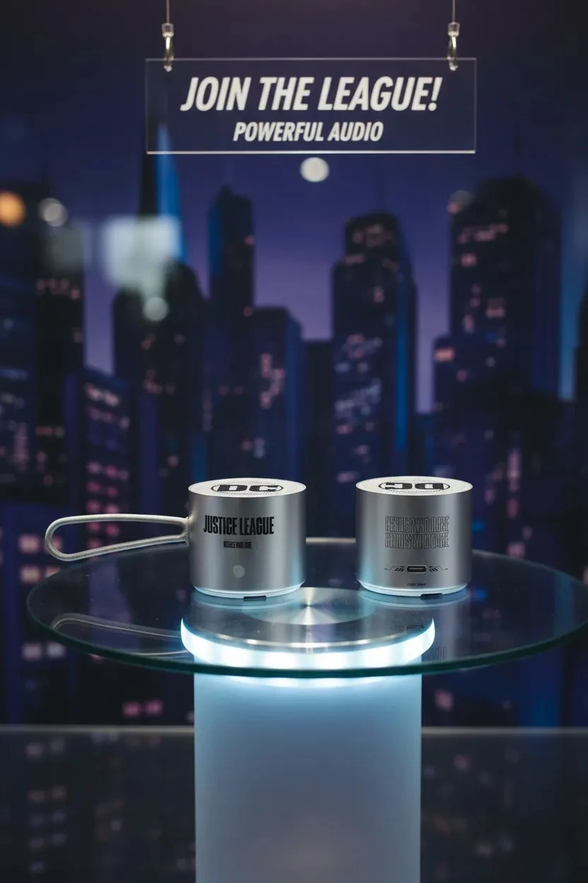 DC Adalet Birliği Lisanslı Taşınabilir Metal Kablosuz Hoparlör - Justice League