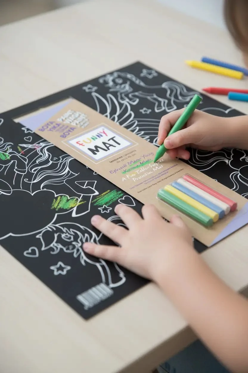 Akademi Çocuk - Funny Mat Siyah - Unicorn