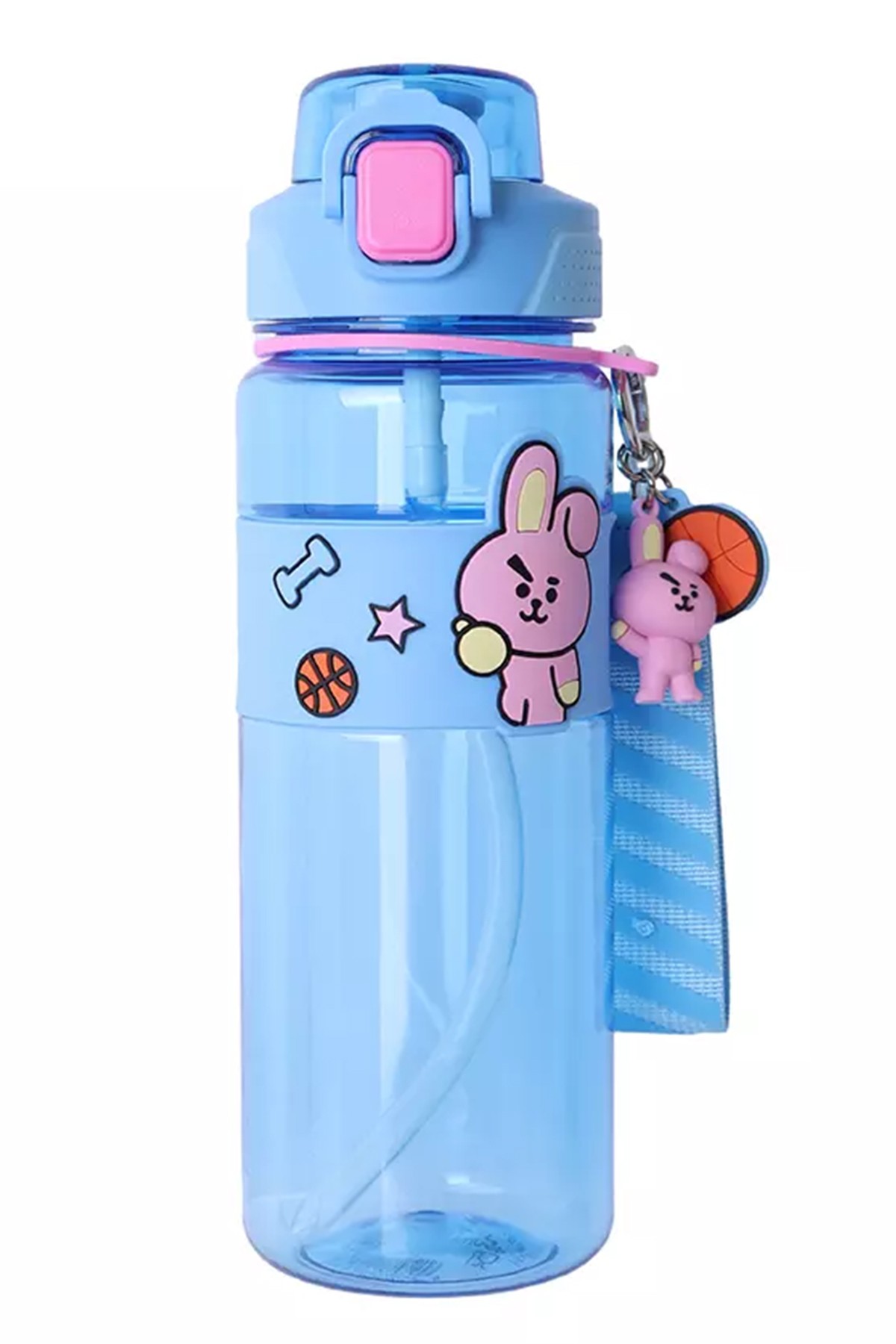 BT21 Lisanslı Askılı ve Kılıflı Plastik Şişe (800mL) - Cooky