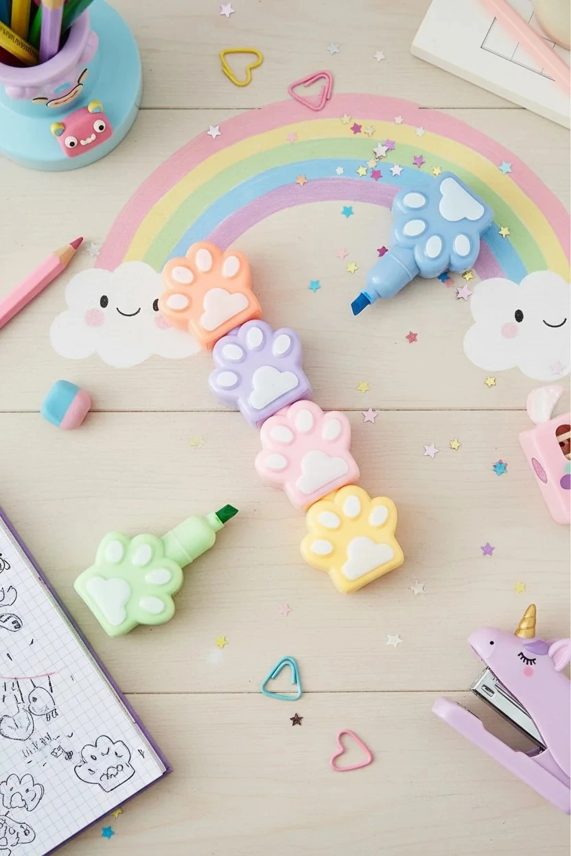 Renkli Patiler: 6'Lı Fosforlu Kalem Seti