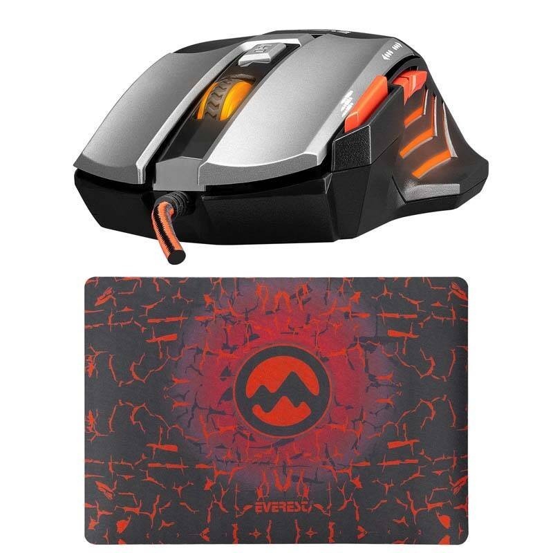 Everest SGM-X7 PRO Silver 2in1 7200dpi Makrolu Oyuncu Mouse ve Gaming Mouse Pad