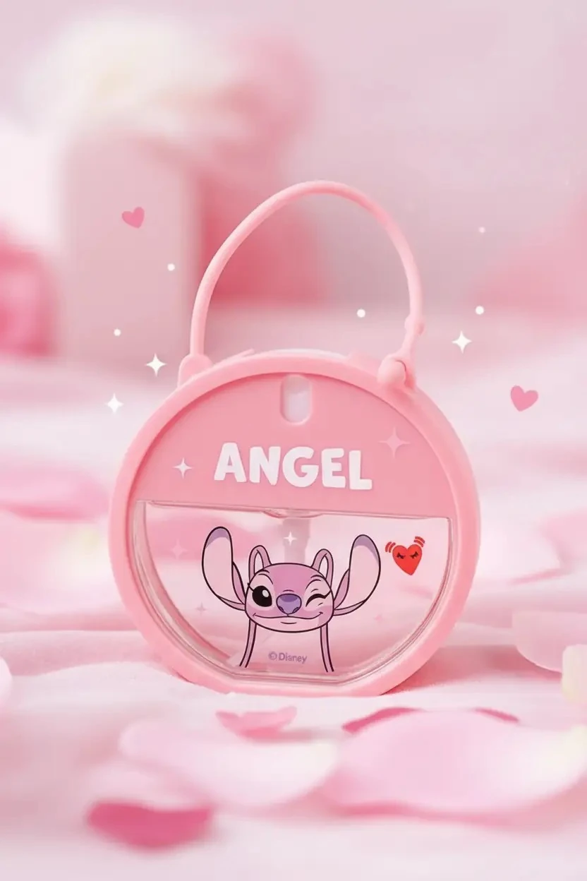 Disney Lilo & Stitch Koleksiyonu Yuvarlak Mini Parfüm Sprey Şişesi (Angel)