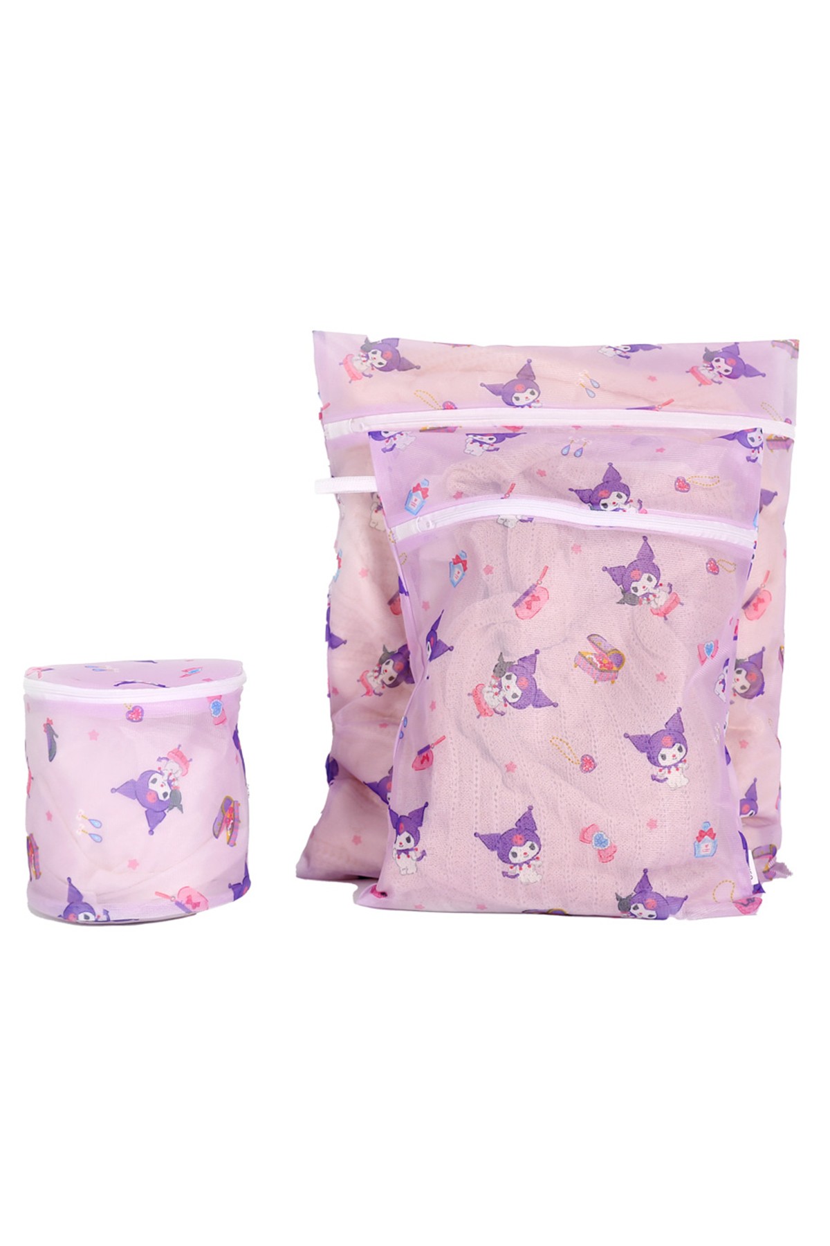 Sanrio Lisanslı Çamaşır Torbası 3 adet (Kuromi)
