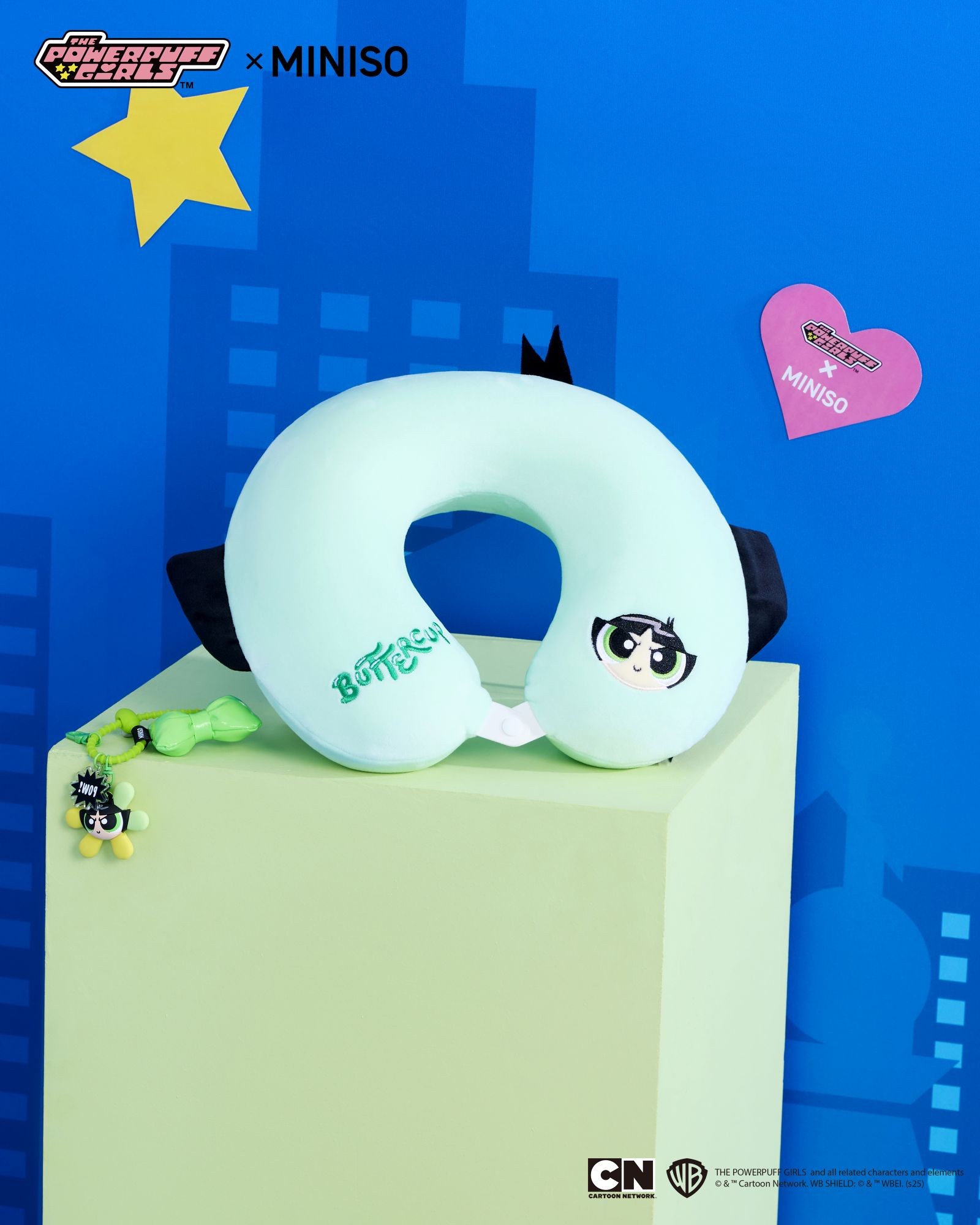 Powerpuff Girls Lisanslı Hafızalı Boyun Yastığı (Buttercup)
