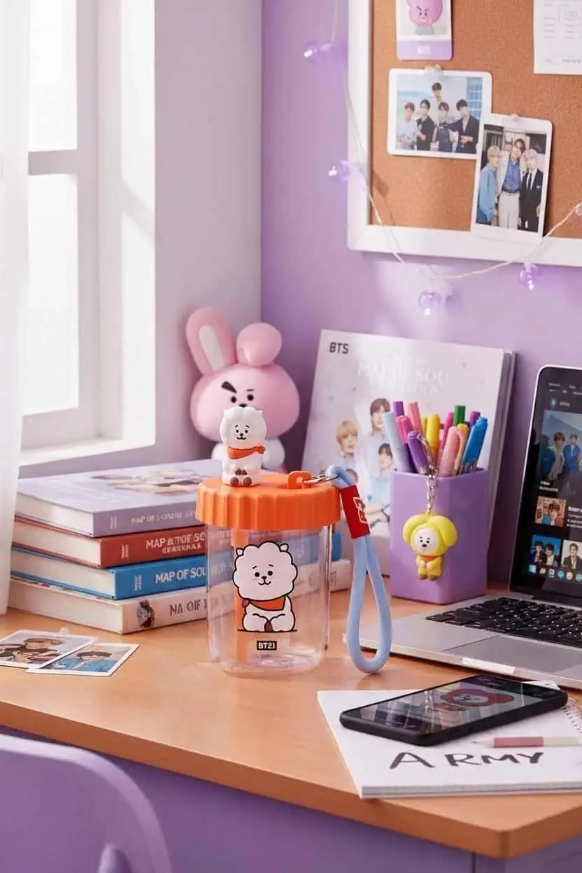 Bt21 Lisanslı Süslemeli Ve Askılı Plastik Şişe (520Ml) - Rj (Outlet)