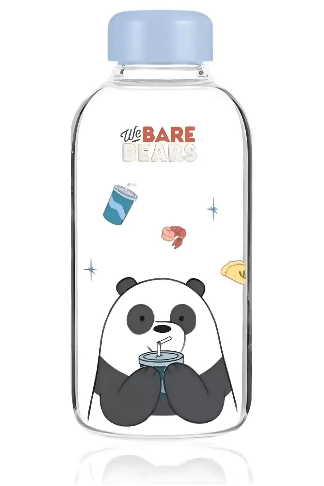 We Bare Bears Lisanslı Borosilikat Cam Şişe (600Ml) - Panda