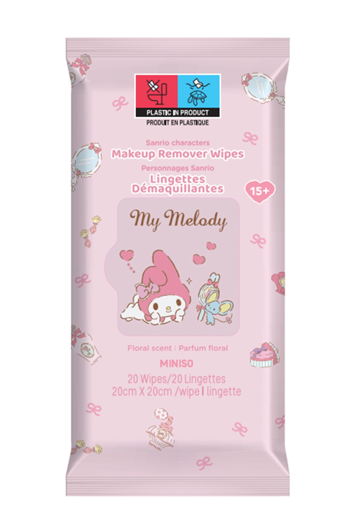 Sanrio Lisanslı Makyaj Temizleme Mendili - My Melody