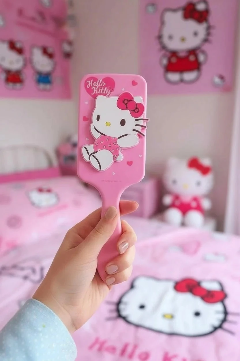 Sanrio Lisanslı Pembe Serisi Dolgulu Masaj Fırçası (Hello Kitty)