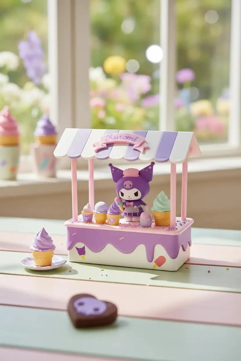 Sanrio Lisanslı Tatlı Market Serisi Dekoratif Masa Lambası – Kuromi