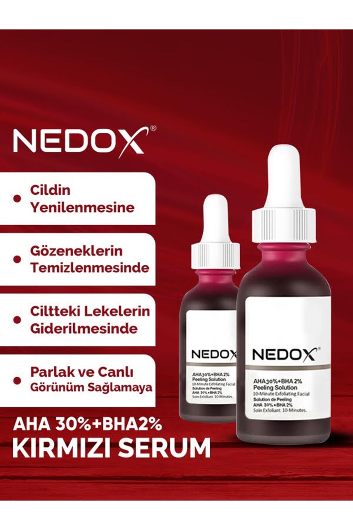 Nedox Cilt Yenileyici Cilt Tonu Eşitleyici Kırmızı Peeling Serum 30 Ml Aha %30 Bha %2 Ph %3.5