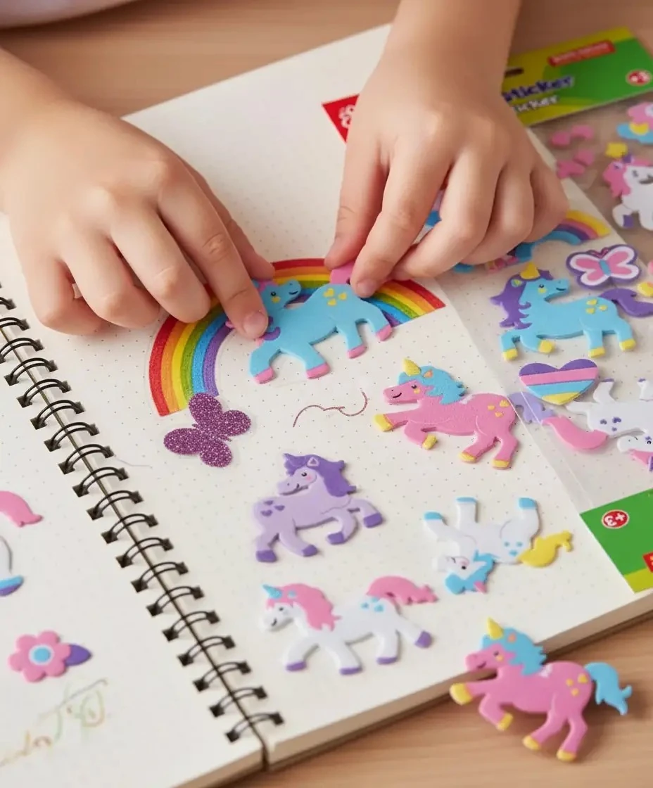 Bu-Bu Unicorn Sticker Set – Sihirli Kabartmalı Eğlenceli Çıkartmalar