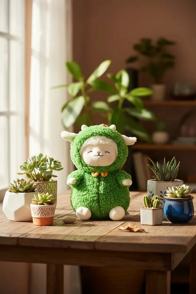 Kuzu Baa Serisi Peluş Oyuncak (Kaktüs Kostümlü)