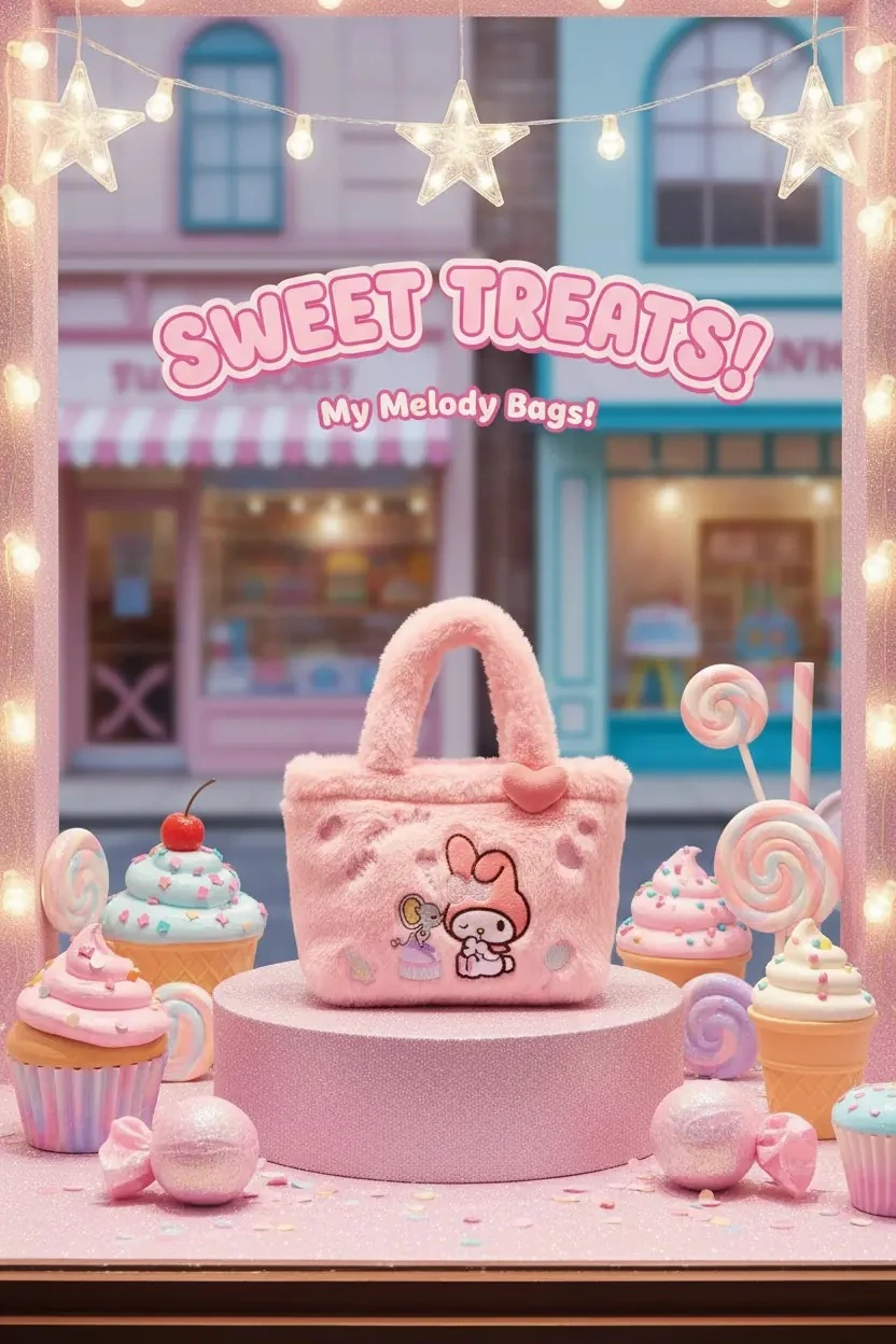 Sanrio Lisanslı My Melody Peluş Yiyecek Çantası