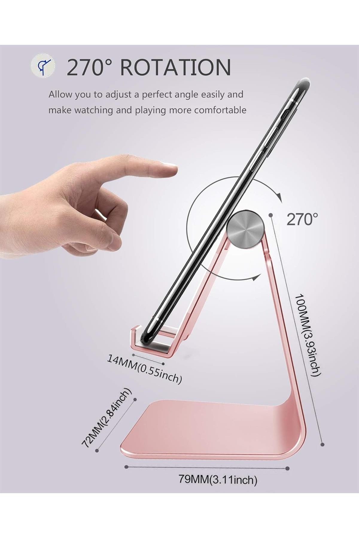 Ayarlanabilir Metal Telefon Tutucu - Pembe