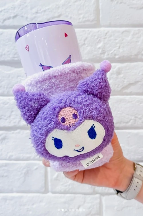 Sanrio Lisanslı Kuromi Paslanmaz Çelik Bardak (Dekoratif Kılıflı) 550 mL