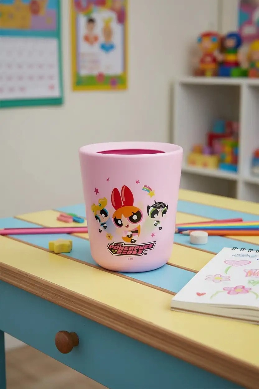Powerpuff Girls Lisanslı Çift Cidarlı Çöp Kovası
