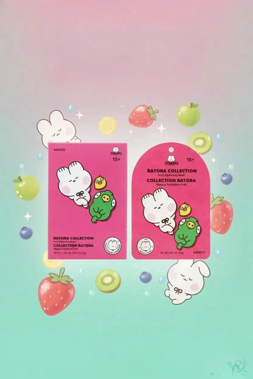 Miniso Lisanslı Ratora Serisi Meyve Özlü Kağıt Yüz Maskesi – Şeftali