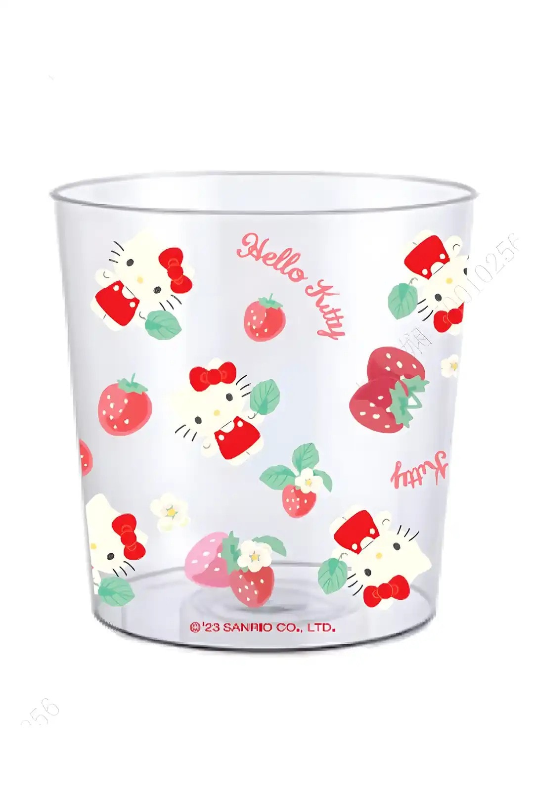 Sanrio Lisanslı Çiçek Desenli Şeffaf Çöp Kovası Hello Kitty