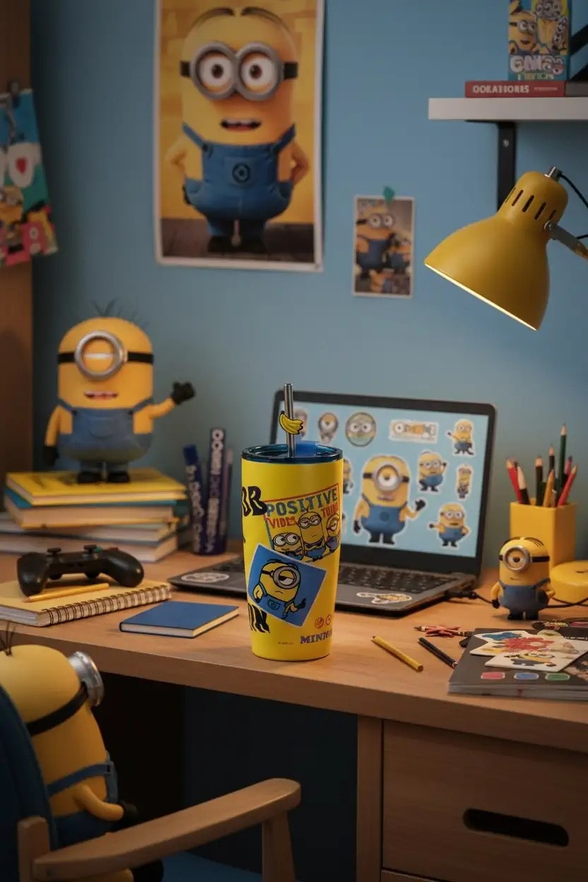 Minions Lisanslı Pipetli Çelik Matara (530ml)