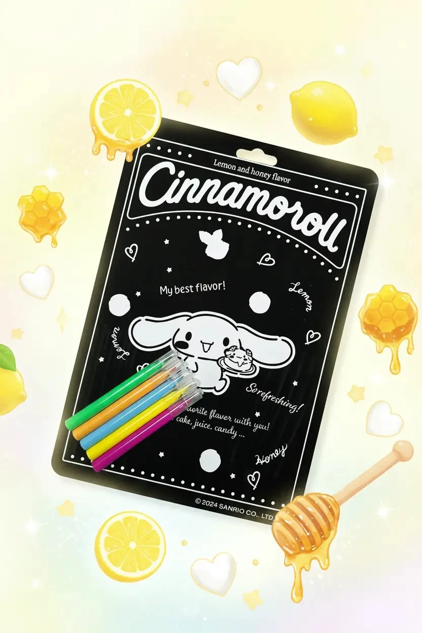 Sanrio Lisanslı Cinnamoroll Boyama Seti – Limon Bal Temalı Kalem İçerikli Koleksiyonluk Çocuk Aktivite Seti 27 Cm