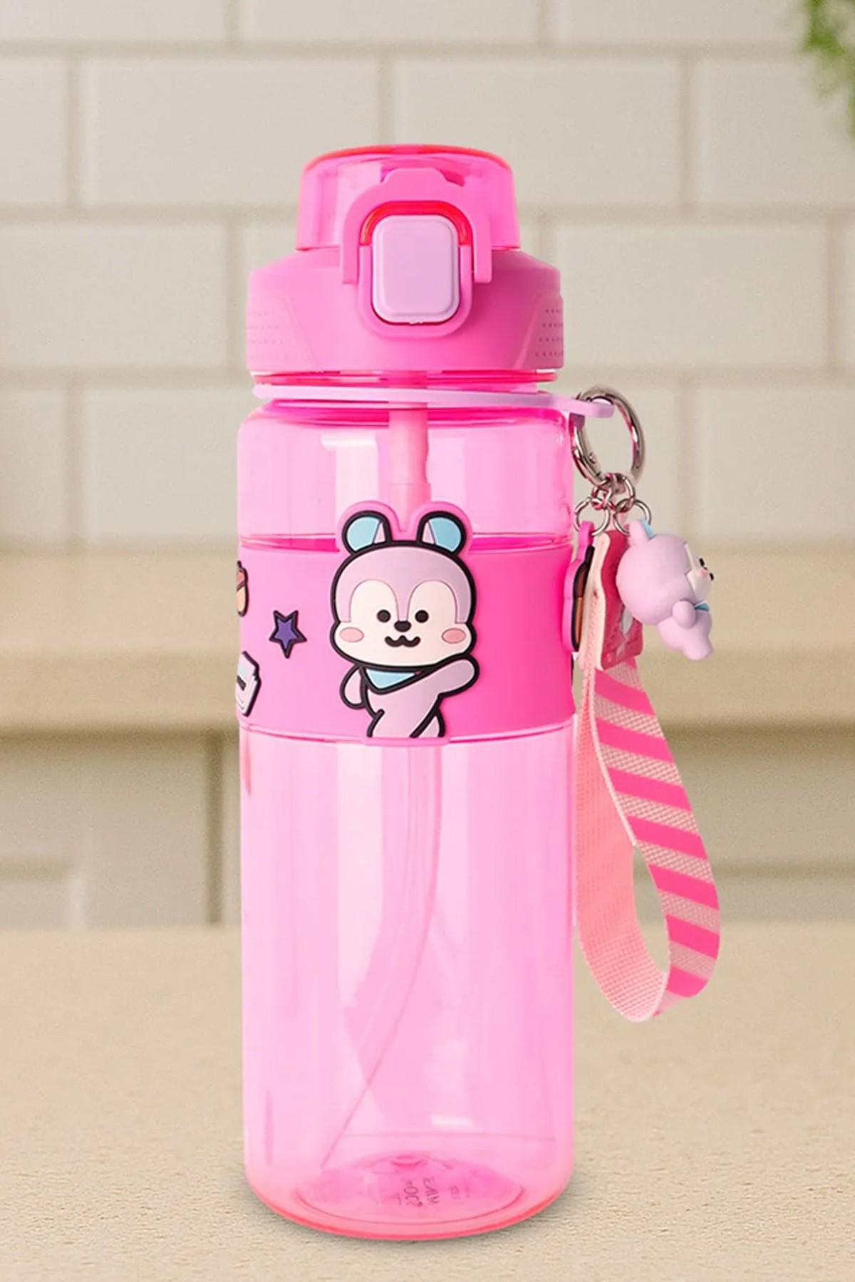 BT21 Lisanslı Askılı ve Kılıflı Plastik Şişe (800mL) - Mang