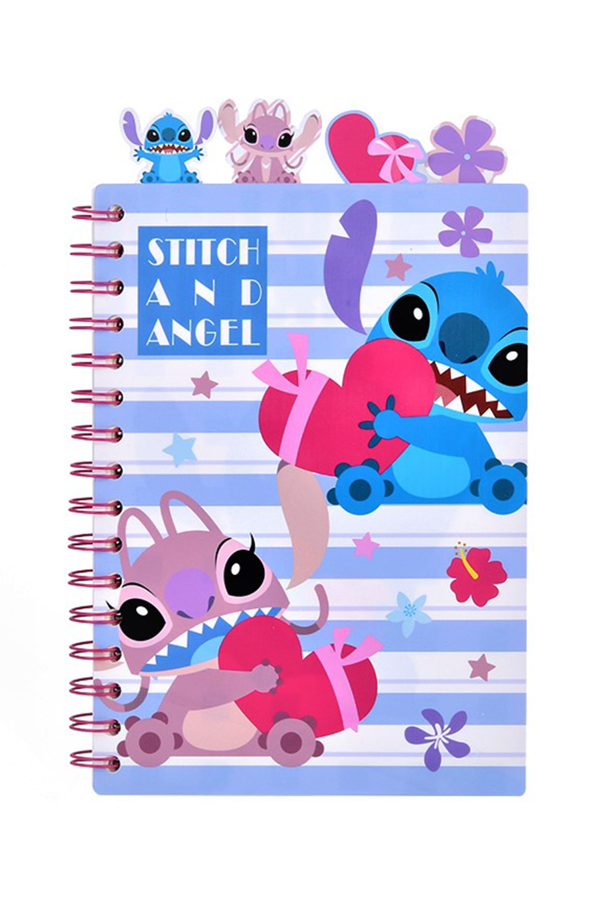 Disney Lisanslı Stitch&Angel A5 Ayraçlı Telli Not Defteri