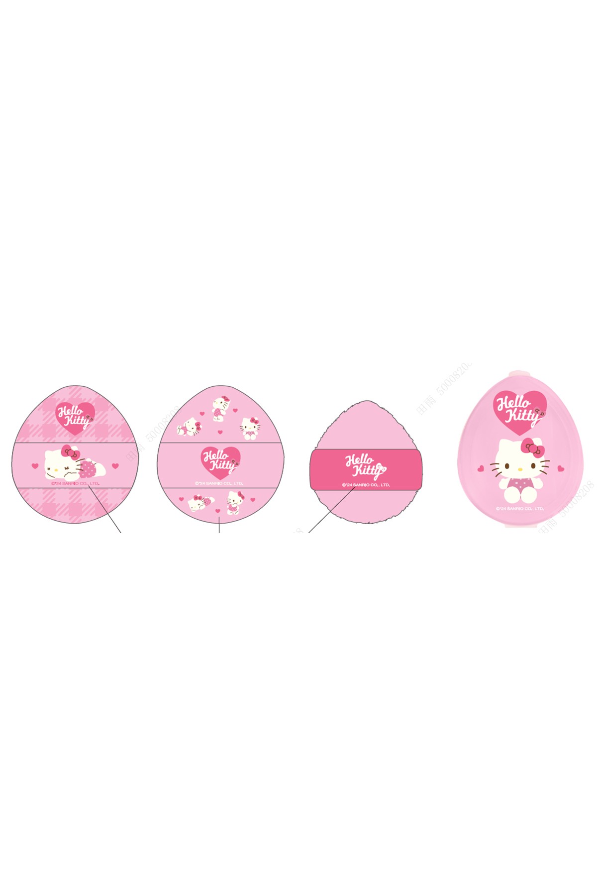 Sanrio Lisanslı Pembe Serisi Mini Parmak Pudra Pufu (3 adet)