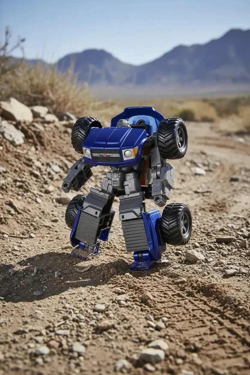 Miniso Lisanslı Metal Robota Dönüşen Off-Road Aracı – Dayanıklı Gövde Mavi/Kırmızı 14 Cm