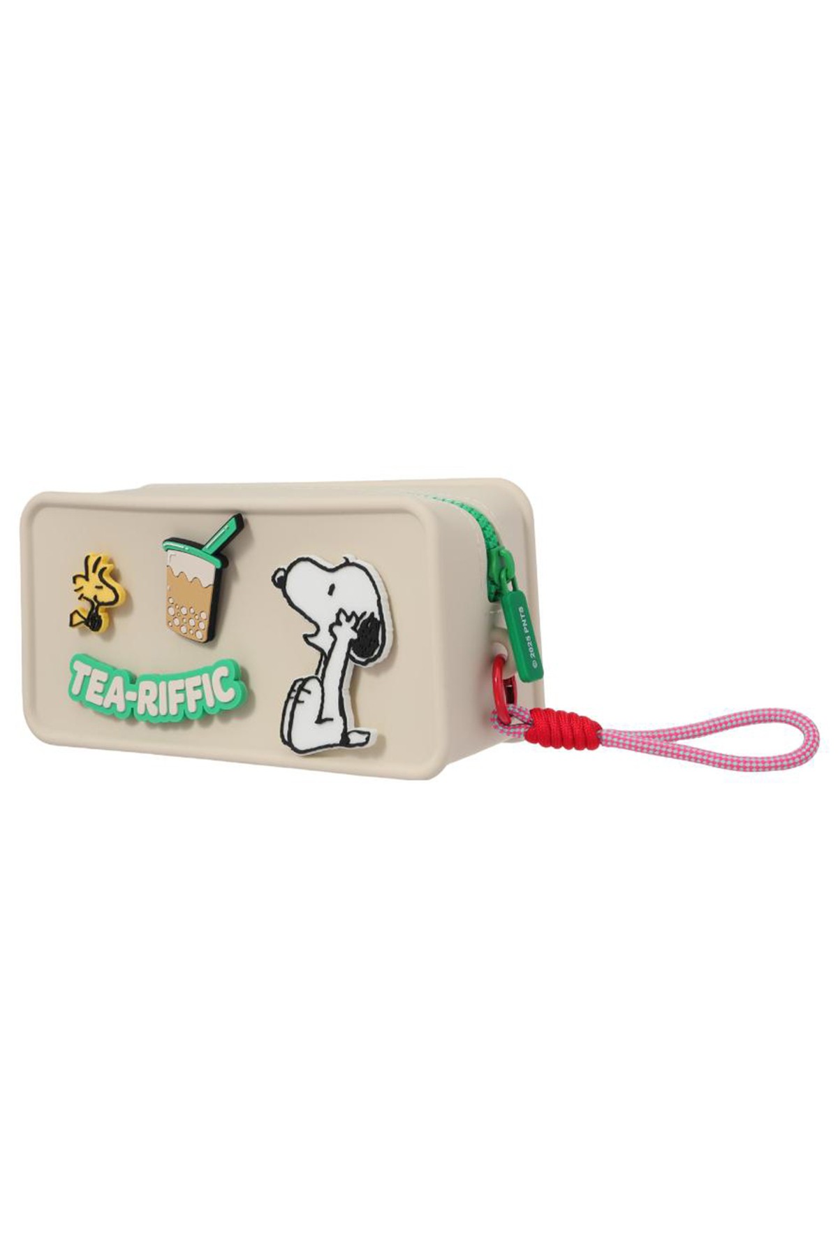 Snoopy Lisanslı Silikon Kozmetik Çantası - Bej