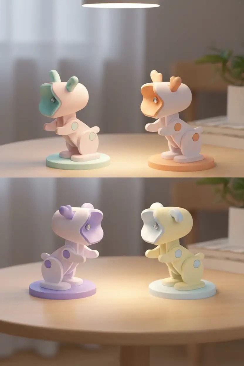 Pastel Renkli Hayvan Şekilli Dekoratif Lamba