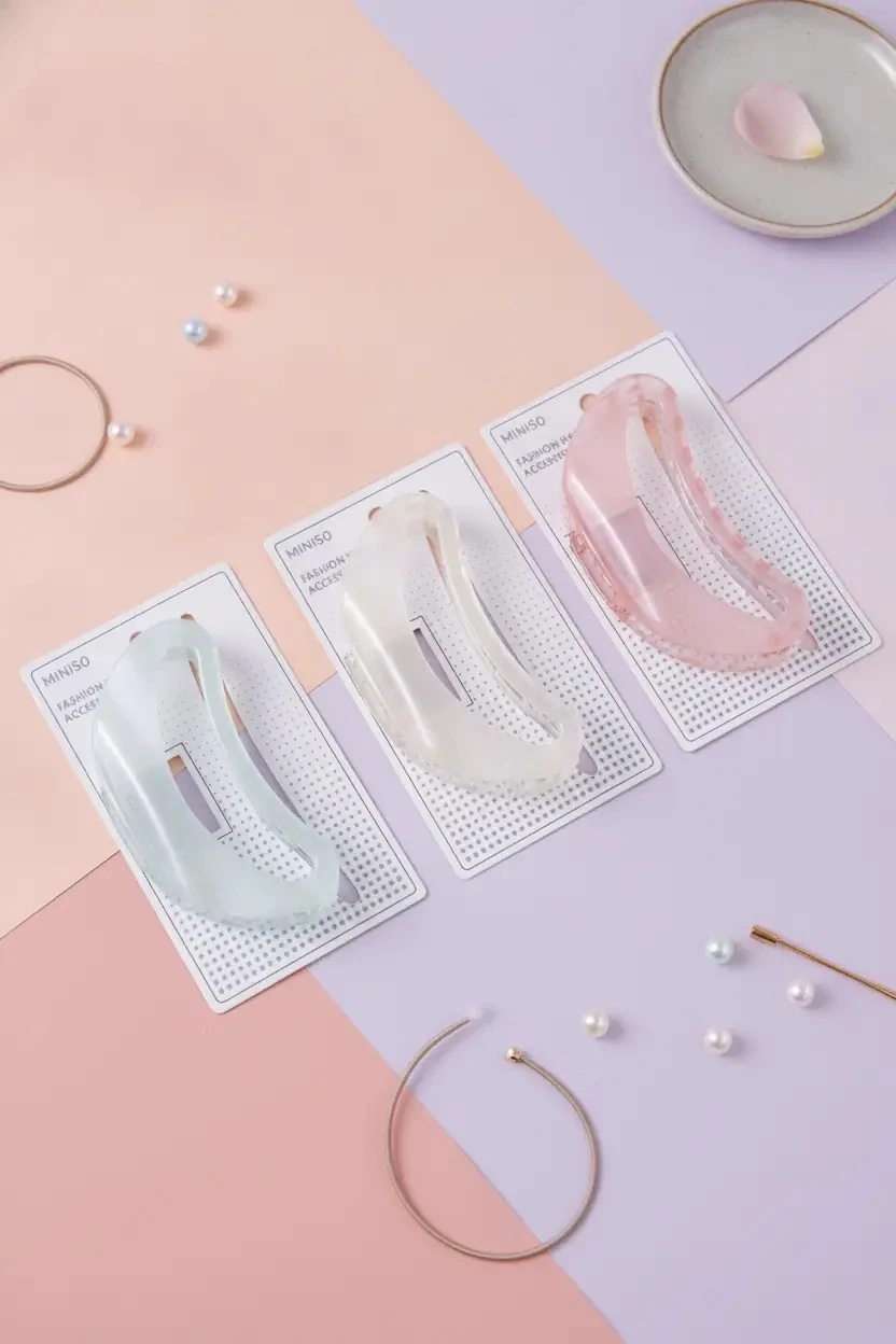 Miniso Lisanslı Basic Jöle Yarım Daire Saç Tokası – Karışık Renk 13 Cm