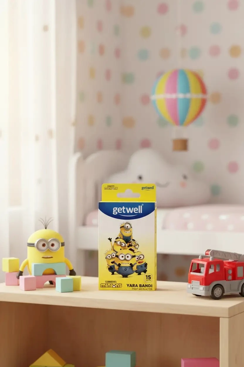 Minions Lisanslı Yara Bandı 15'li – Renkli Tasarım Hassas Cilt Uyumlu